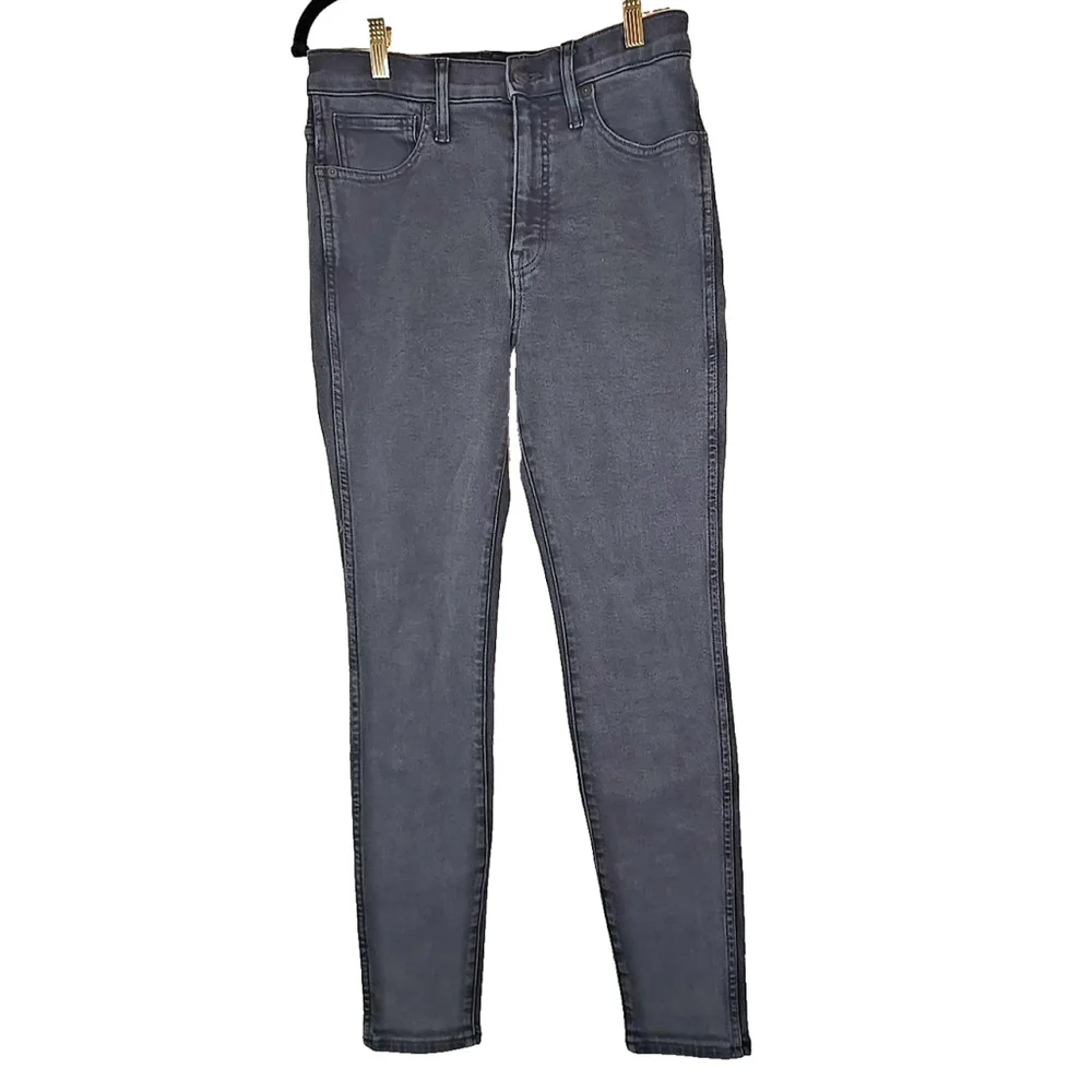 Madewell Size 28 High Rise Skinny Jeans Charcoal Stretch Denim 10